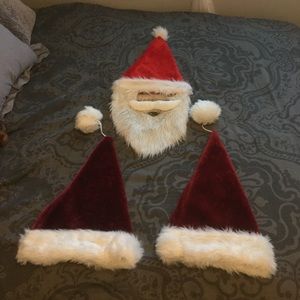 3 Christmas Santa Hat Set